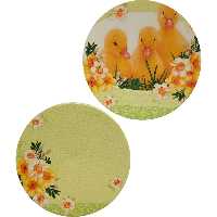 بشقاب دیوارکوب سفالی مدل فانتزی کد 5 مجموعه 2 عددی