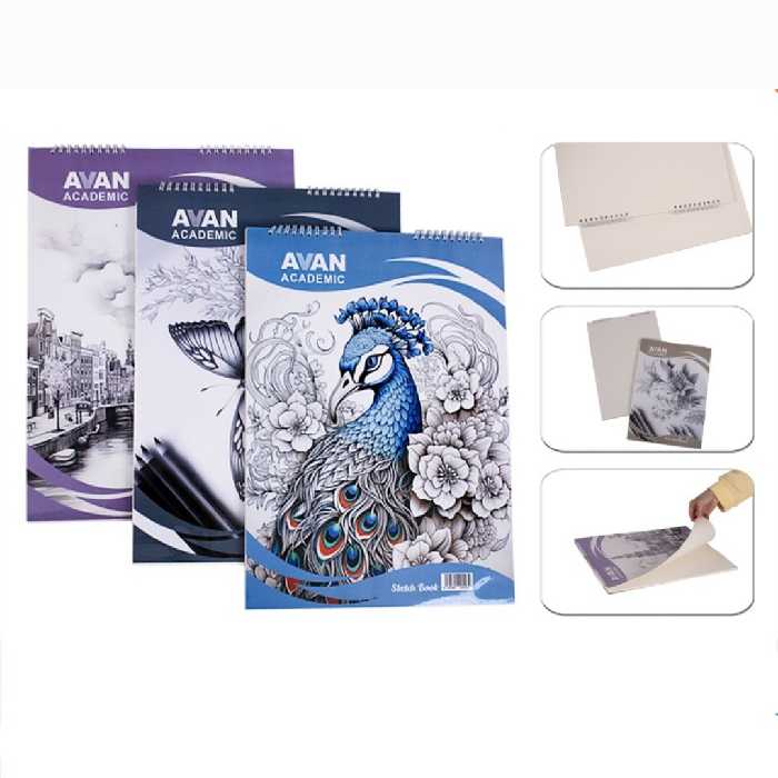 دفتر طراحی برند آوان با کاغذ کرافت جلد گلاسه سایز A3 در طرح های مختلف