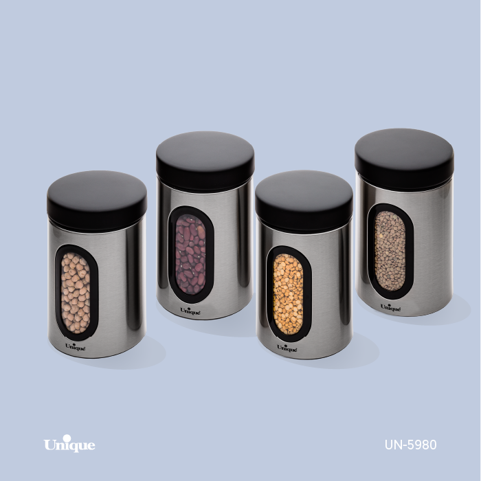 قوطی پنجره دار 2.5 لیتر استیل یونیک کد محصول: UN-5980