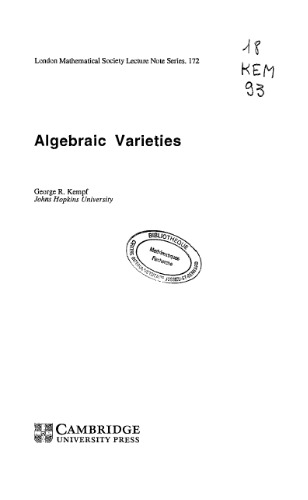 خرید و دانلود نسخه کامل کتاب Algebraic varieties