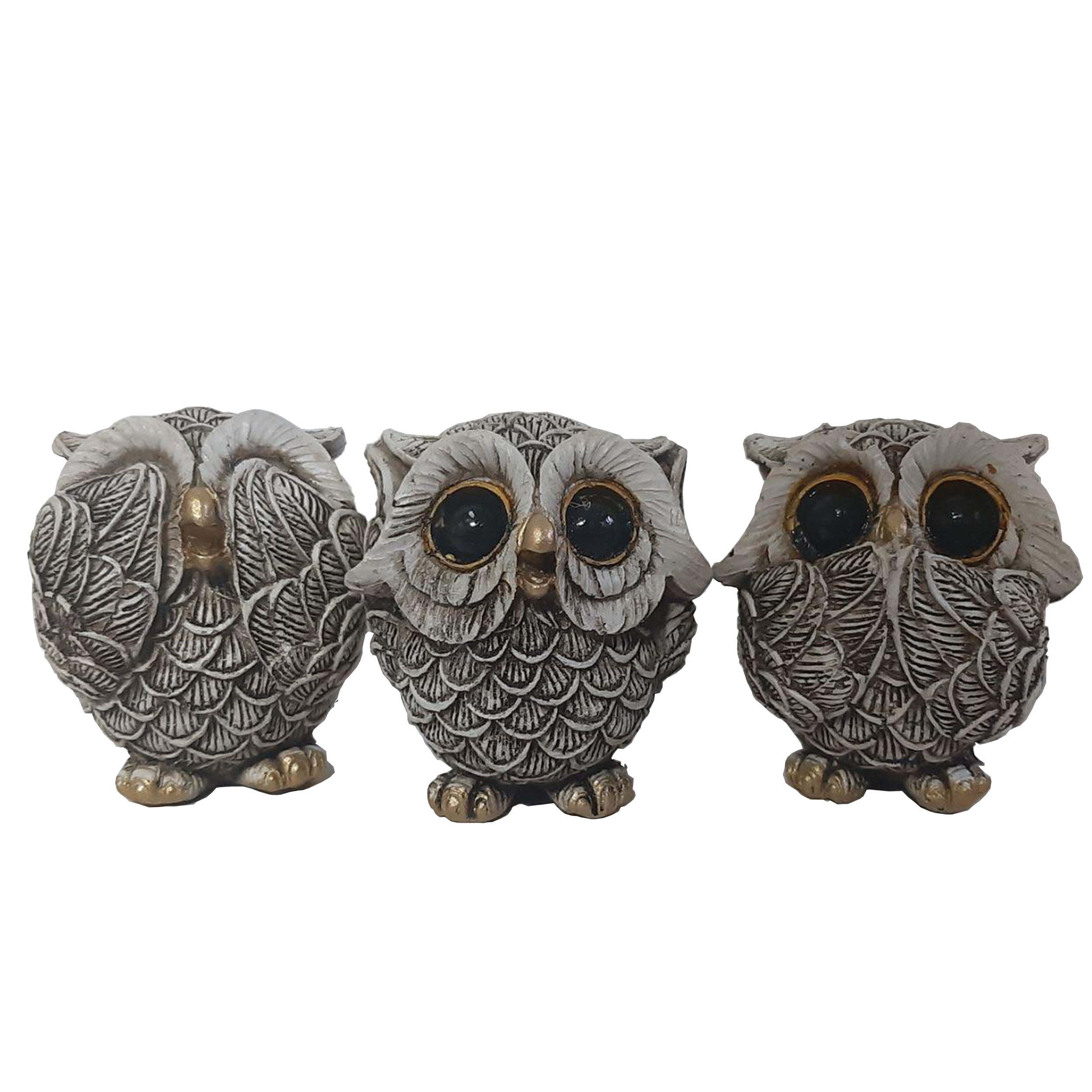 مجسمه طرح جغد کوچک  مدل 03 مجموعه 3 عددی