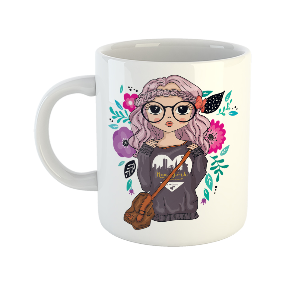 ماگ طرح تولدت مبارک مدل دختر تیر ماهی