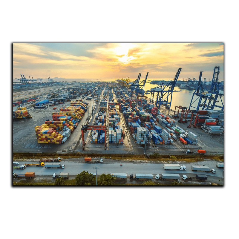 تابلو شاسی دنیای قابطرح اسکله و بندر ترانزیت دریایی مدل SH-S1626 | دنیای قاب