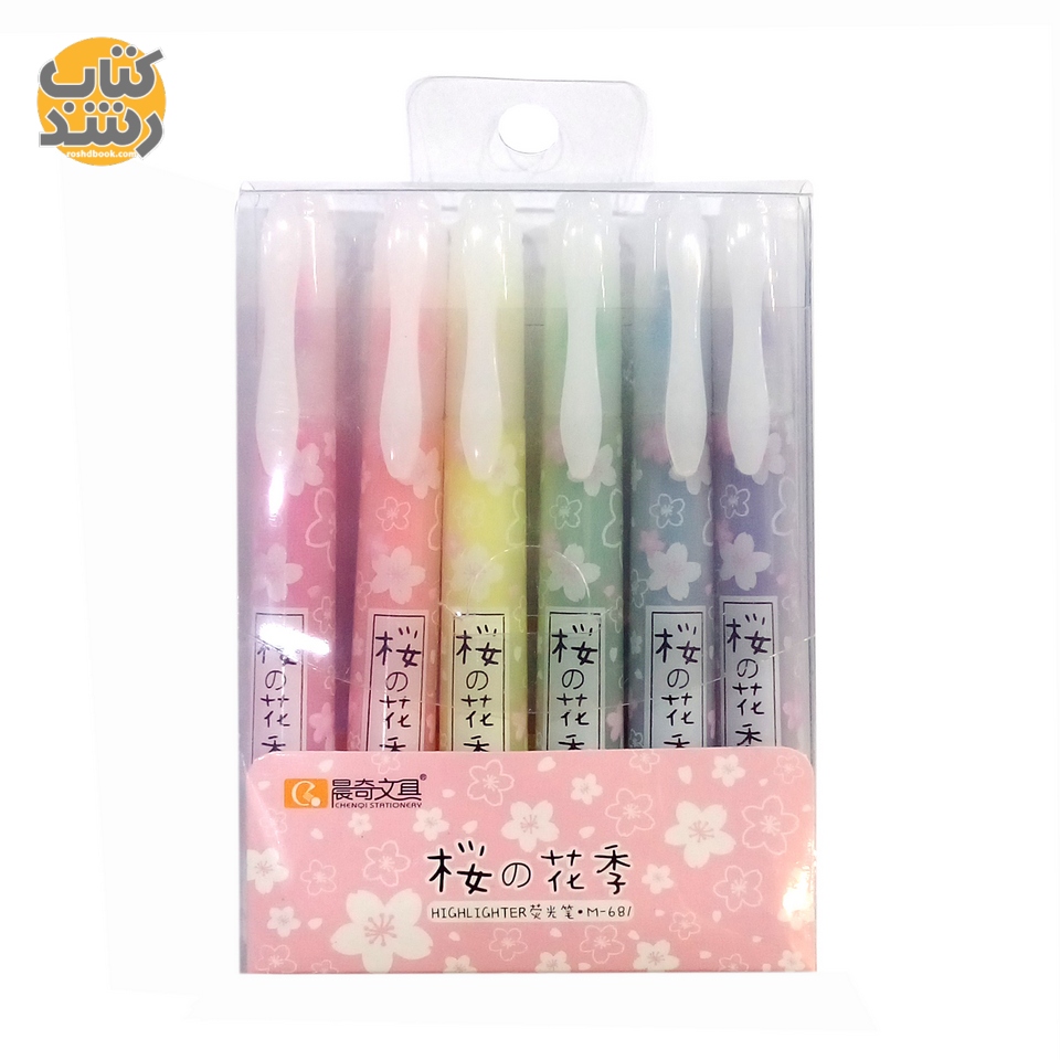 ماژیک علامت زن (هایلایتر) مینی 6 رنگ طرح شکوفه