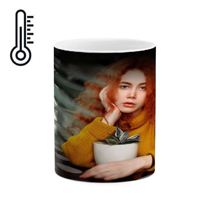 ماگ حرارتی کاکتی طرح دختر مدل mgh17325