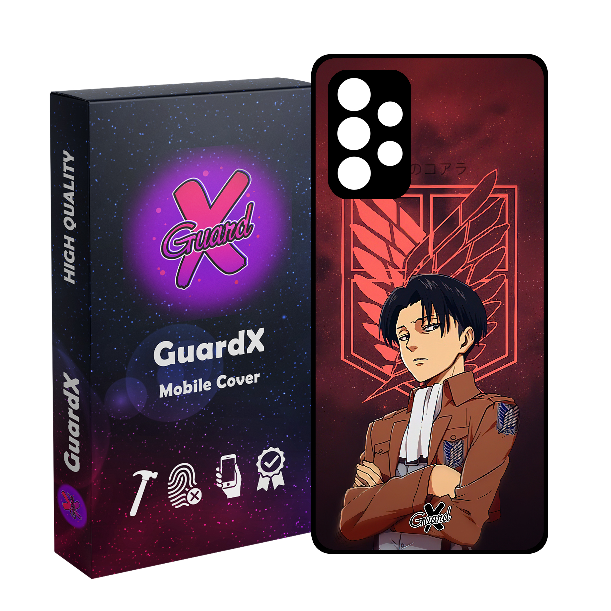 کاور گارد ایکس طرح Levi Anime مدل Glass10478 مناسب برای گوشی موبایل سامسونگ Galaxy A52/A52S