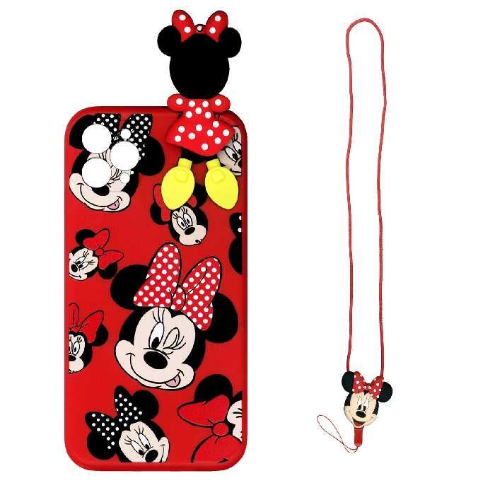  کاور طرح مینی موس  کد 3812 مناسب برای گوشی موبایل اپل Iphone 12 pro  همراه بند