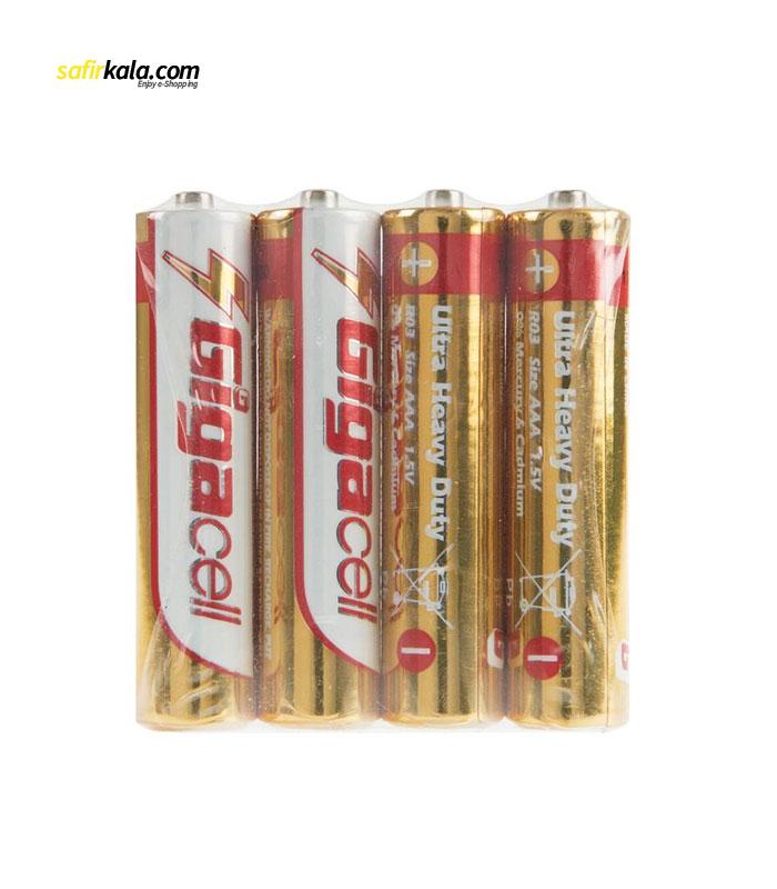 باتری نیم قلمی گیگاسل مدل Ultra Heavy Duty بسته 4 عددی