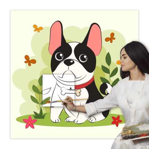 کاردستی نقاشی غول پیکر« بولداگ»