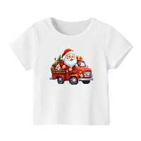 تی شرت آستین کوتاه بچگانه مدل بابانوئل کریسمس کد 40 رنگ سفید