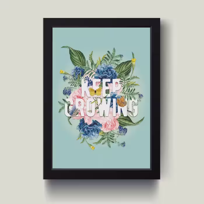 تابلو مدل مینیمال انگیزشی Keep Growing کدS1640-b | دنیای قاب