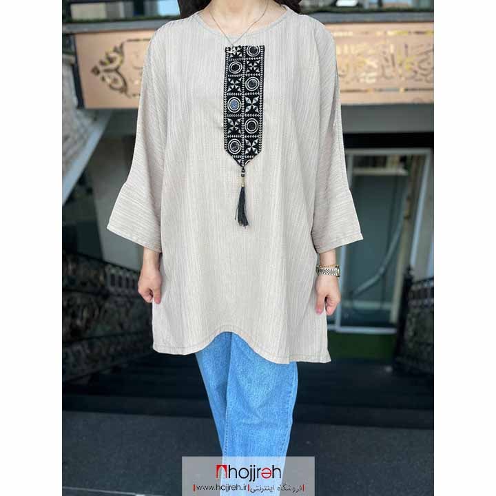 اطلاعات ، قیمت و خرید تونیک کراش کتیبه کرم کد PB48