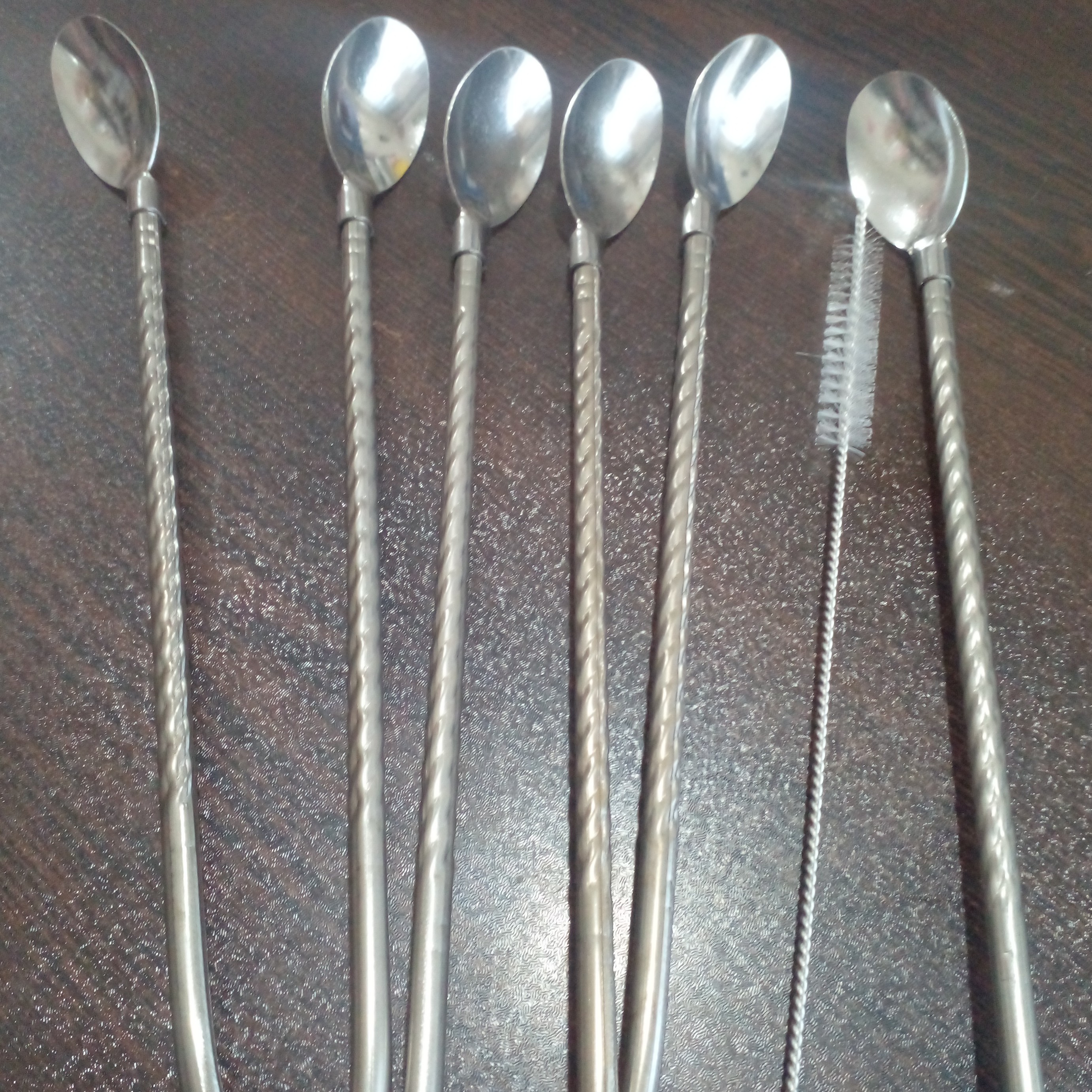 قاشق شربت خوری نی دار بافرچه شستشو