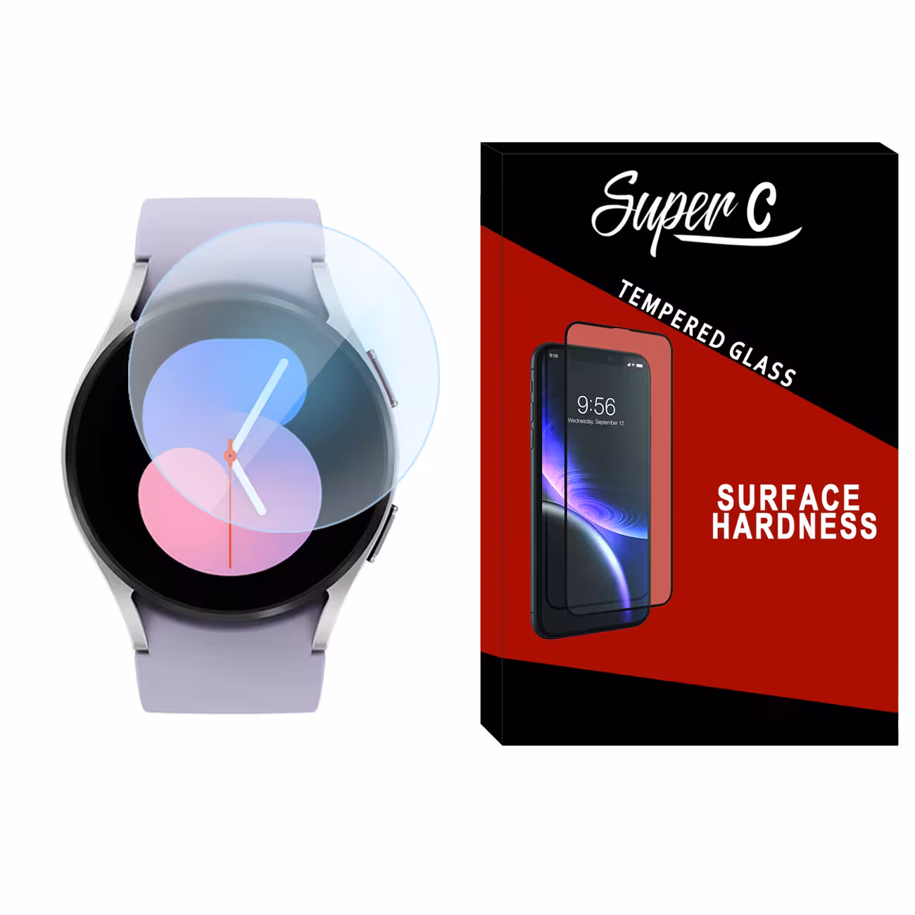 محافظ صفحه نمایش شیشه ای سوپرسی مدل SH-SC مناسب برای ساعت هوشمند سامسونگ Galaxy Watch 5 40mm
