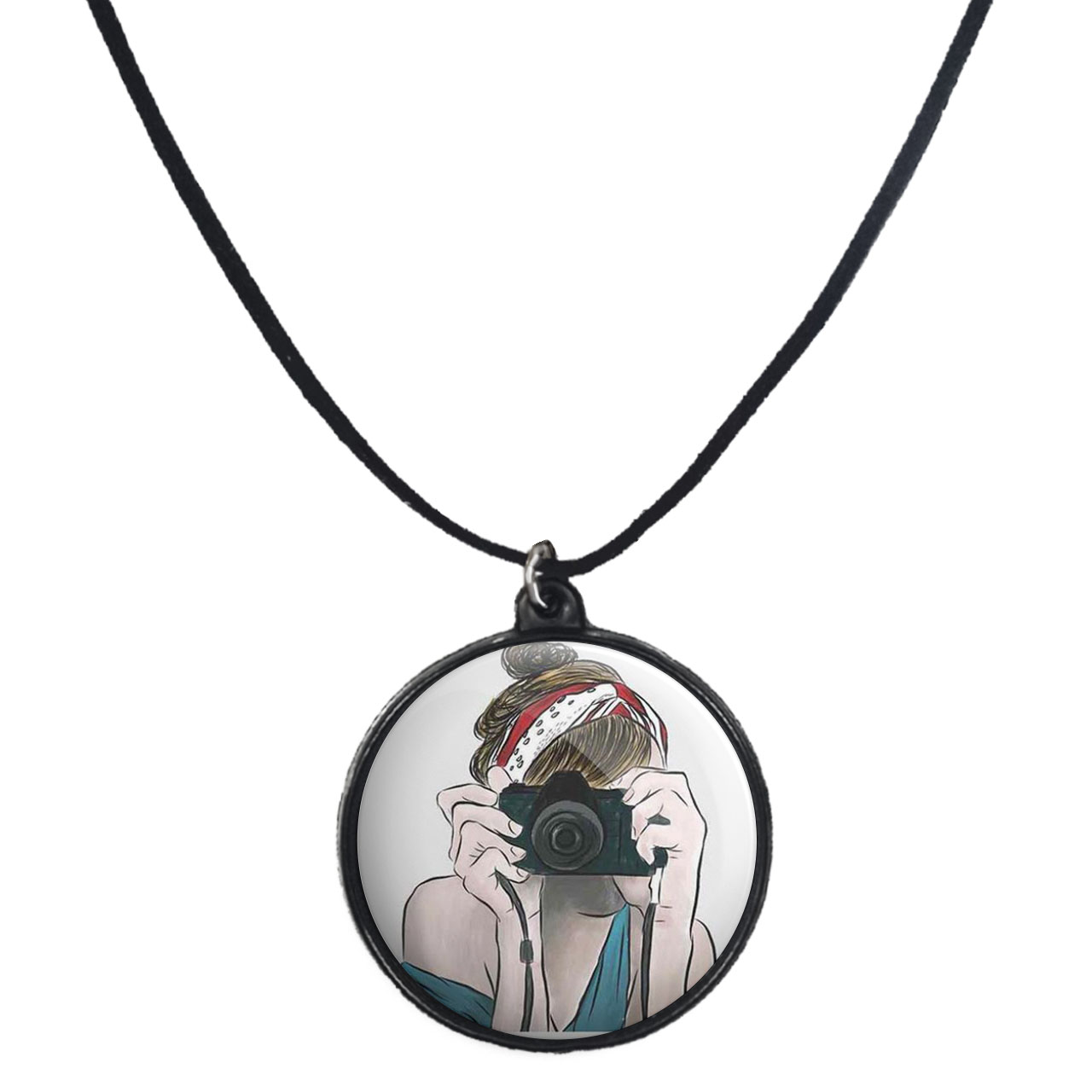 گردنبند پرمانه طرح عکاس کد pmb.5230 مدل دو طرفه