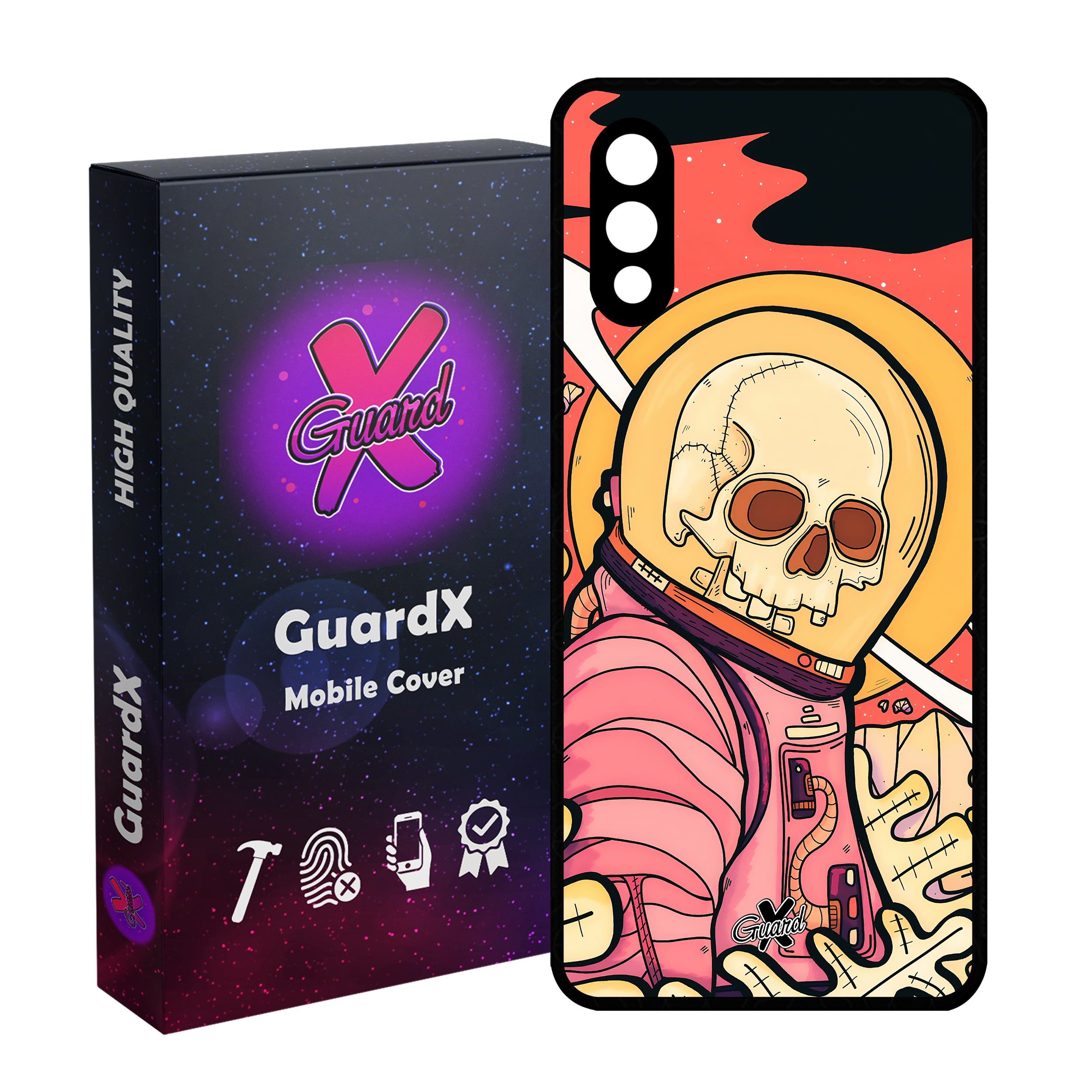 کاور گارد ایکس طرح اسکلت مدل Glass10503 مناسب برای گوشی موبایل سامسونگ Galaxy A02 / M02