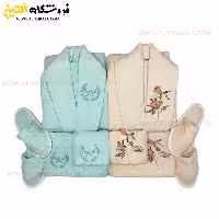 سرویس حوله عروس و داماد 10تکه گلدوزی سه بعدی برند MARIBOR