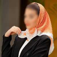 مینی اسکارف (باندانا) طرح خال خالی حاشیه سفید رنگ پرتقالی ارسال رایگان 