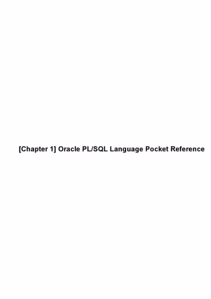 خرید و دانلود نسخه کامل کتاب Oracle PL/SQL Language Pocket Reference