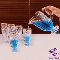 پارچ و لیوان چین جنوا لب طلا