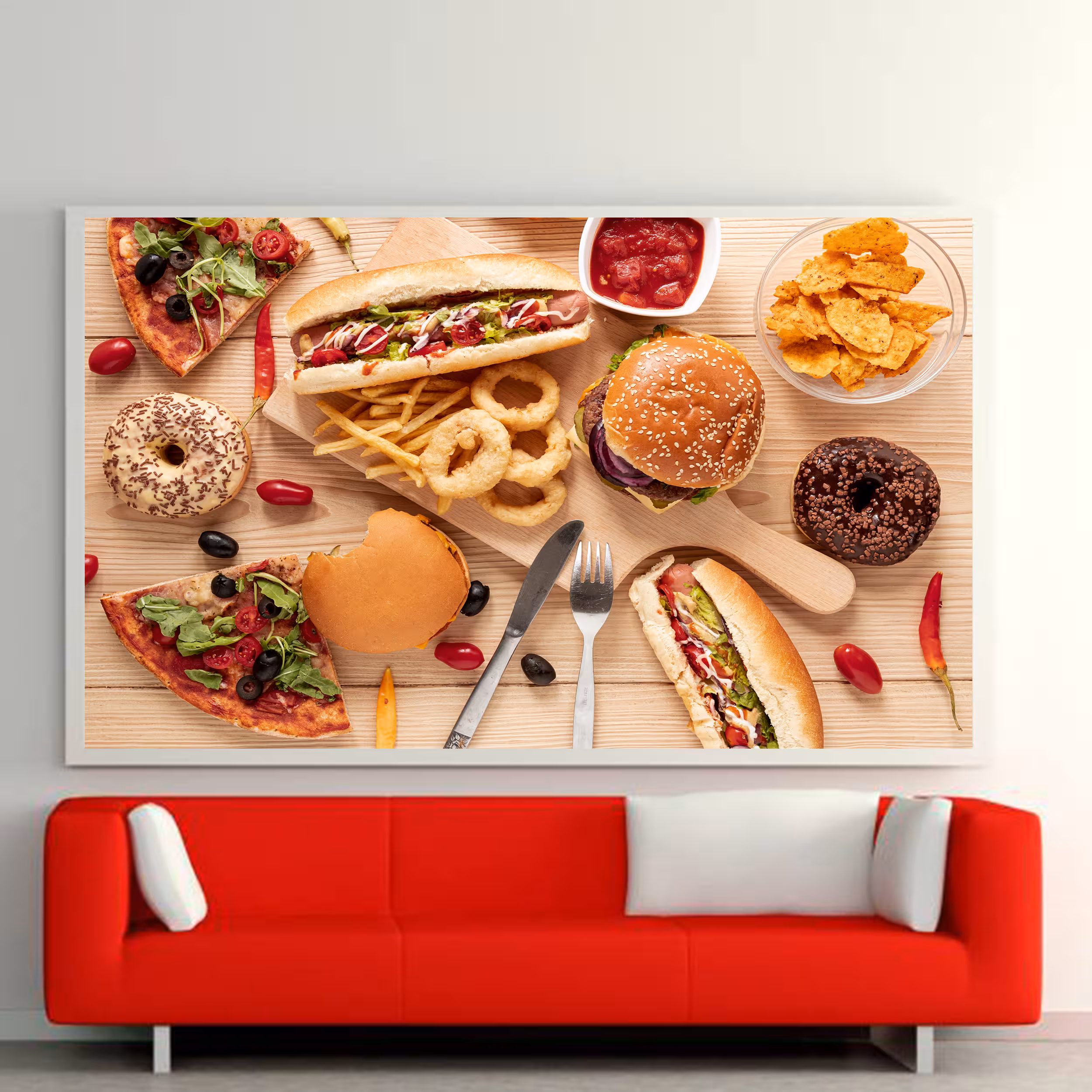 تابلو مدل دکوراتیو طرح fast food کد 0545
