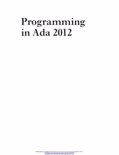 خرید و دانلود نسخه کامل کتاب Programming in Ada 2012