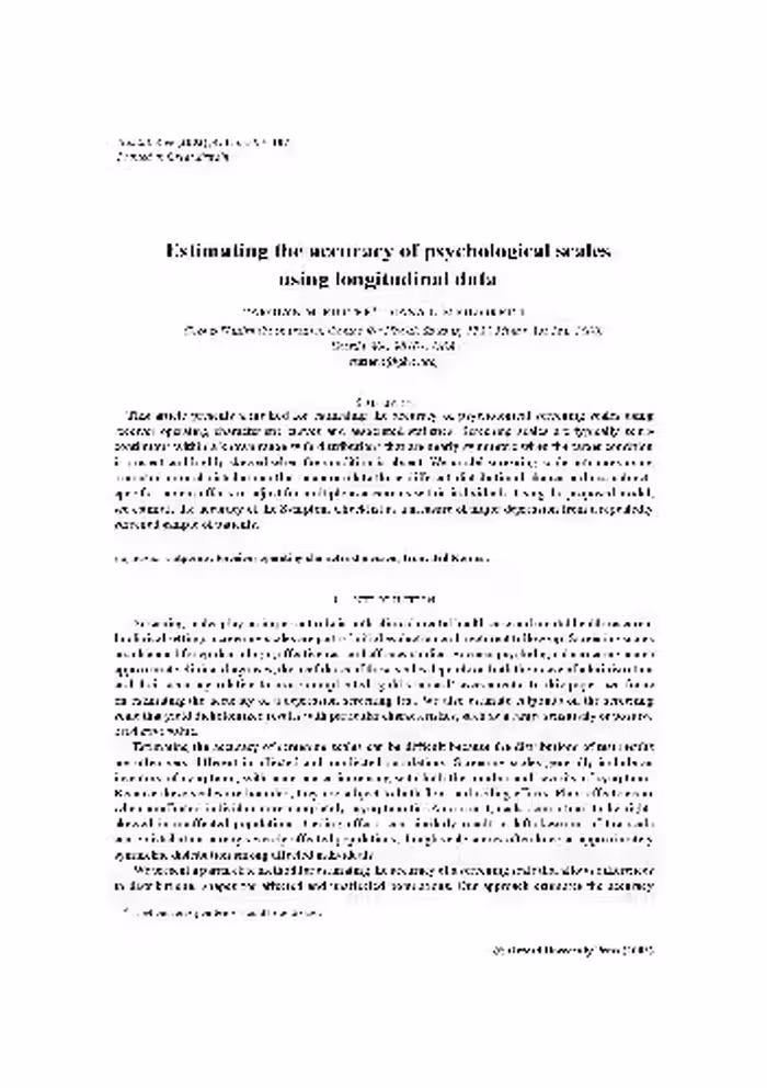 خرید و دانلود نسخه کامل کتاب Estimating the accuracy of psychological scales using longitudinal data