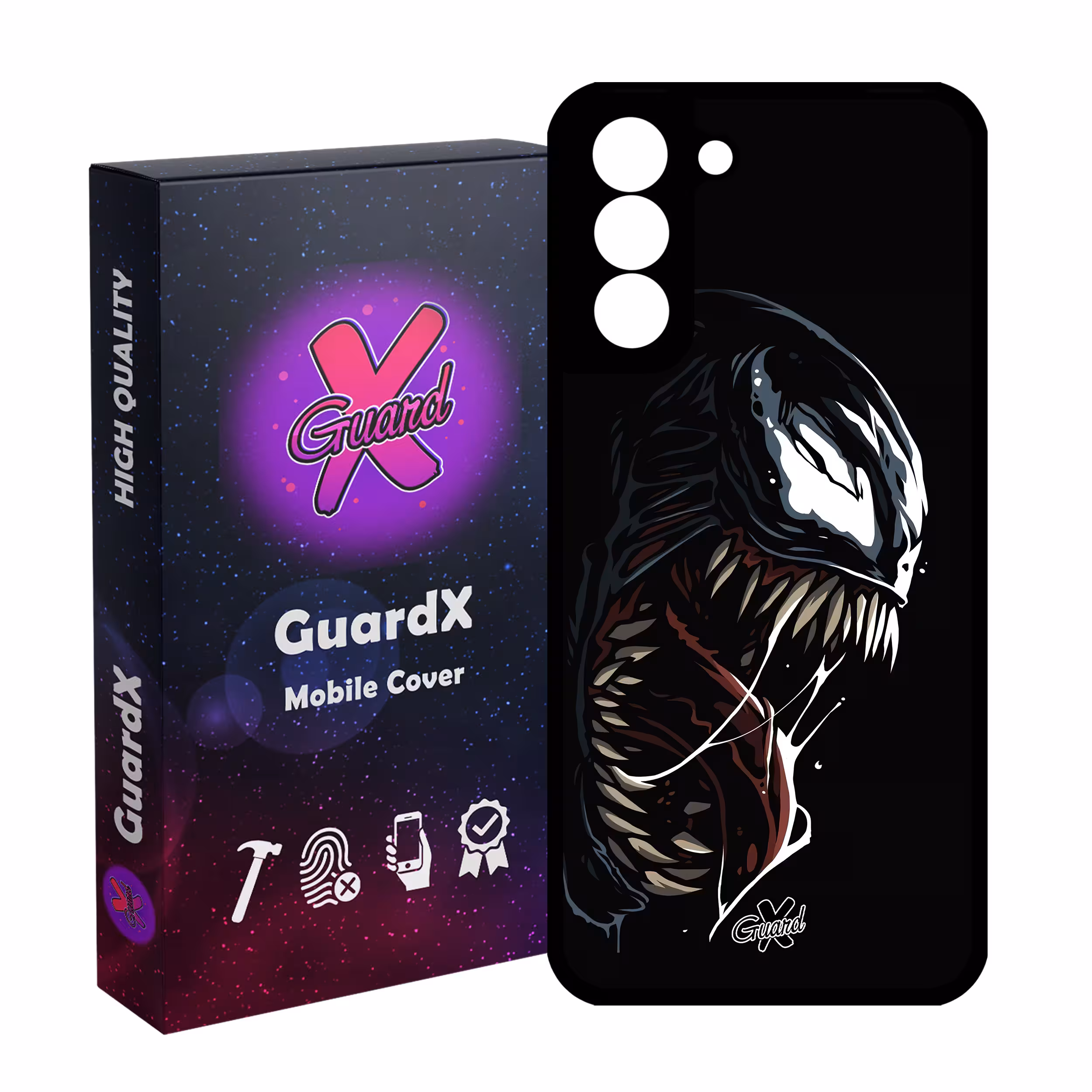 کاور گارد ایکس طرح ونوم مدل Glass10472 مناسب برای گوشی موبایل سامسونگ Galaxy S21 FE