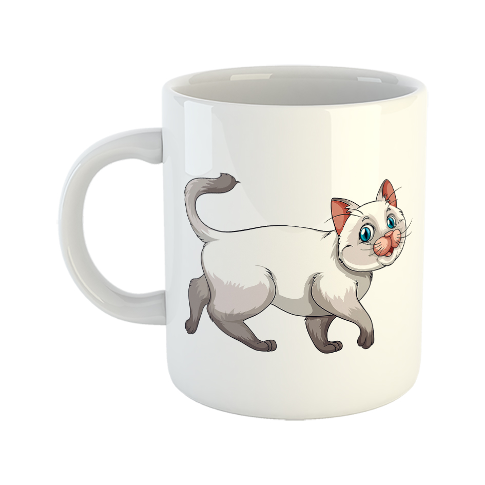 ماگ طرح لبخند گربه کارتونی 