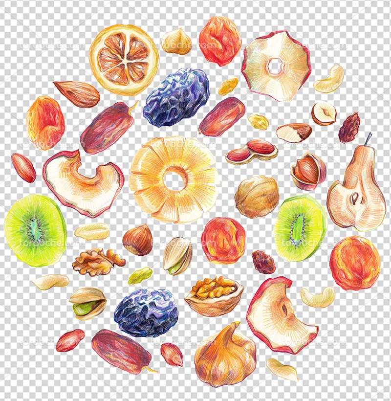عکس PNG آجیل و میوه | گرافیک با طعم تربچه