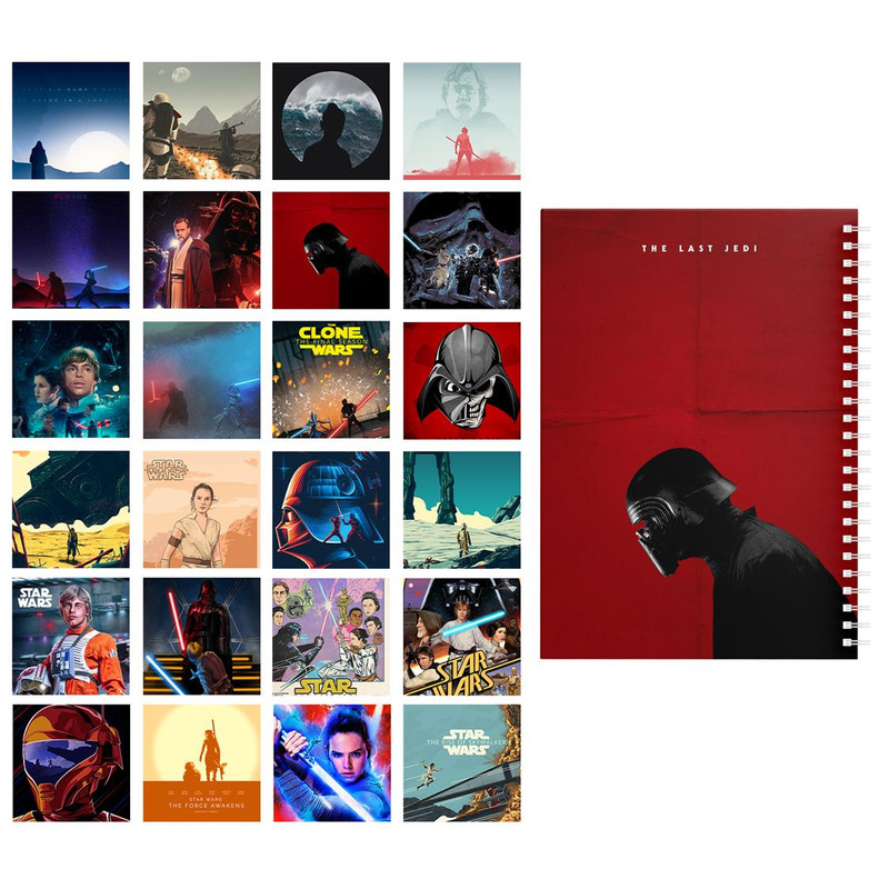 دفتر مشق باژیکان طرح جنگ ستارگان کد 20216167 به همراه فتوکارت مجموعه 25 عددی