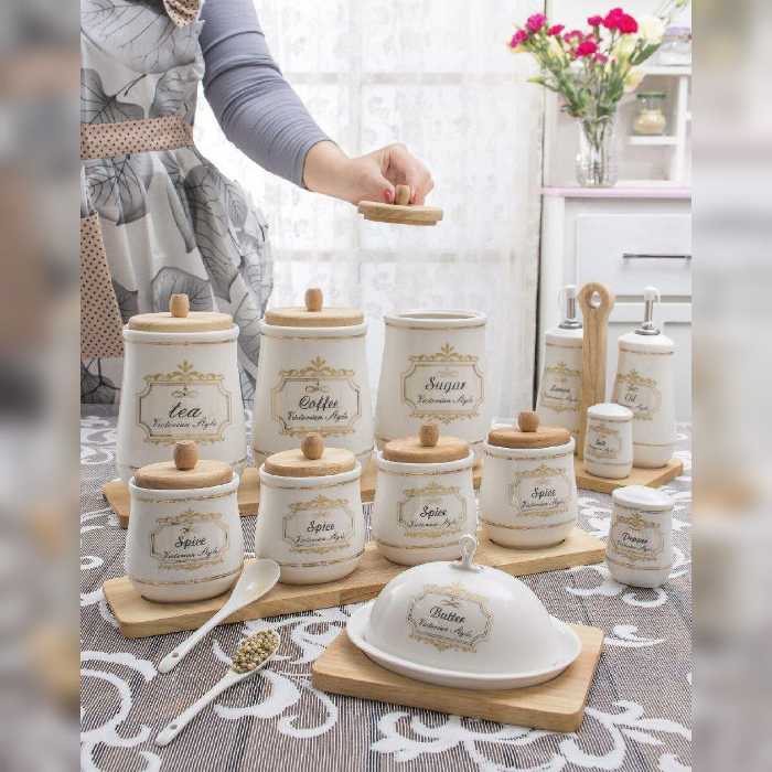 سرویس پاسماوری 14 پارچه طرح کالین جنس بدنه چینی 