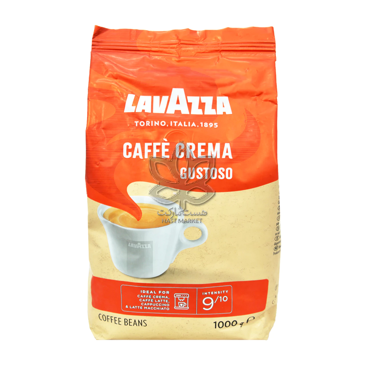 دانه قهوه کافه کرما گوستوسو 1 کیلویی لاواتزا - lavazza