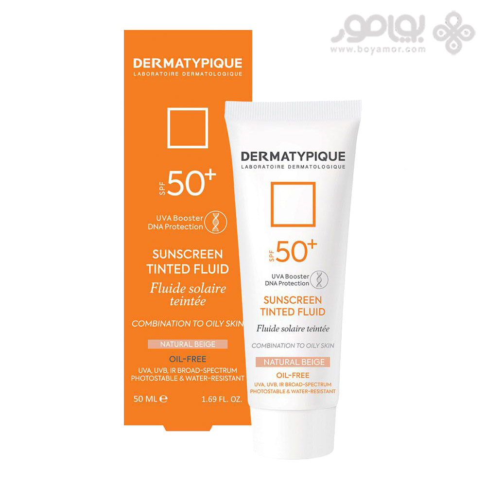 ضد آفتاب درماتیپیک SPF50 مدل FLUID رنگ بژ طبیعی حجم 50 میل