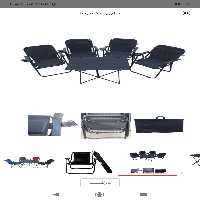 ست 4 نفره صندلی ساحلی تاشو 9 فنر و میز مسافرتی تاشو (پس کرایه)