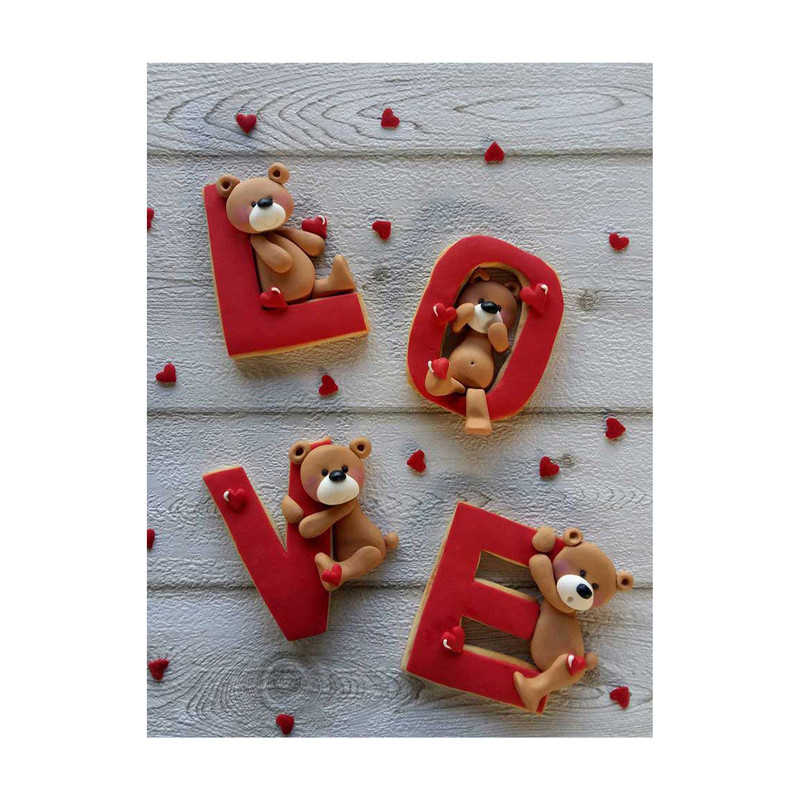 تابلو شاسی مدل خرس و قلب و دوست دارم کد s3144 | دنیای قاب