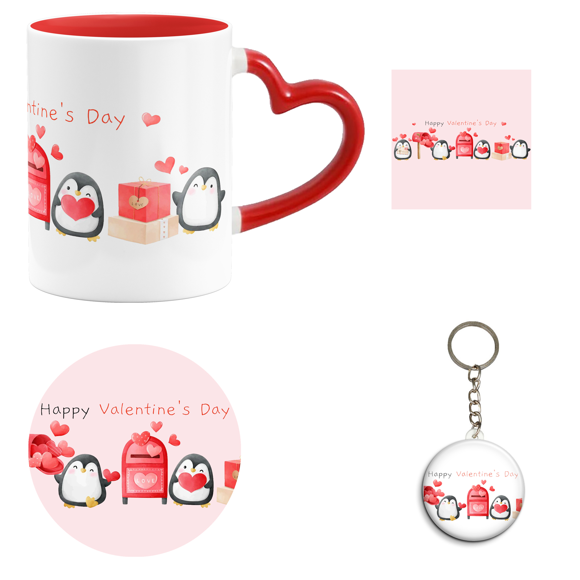 ست هدیه ماگ مدل روز عشق طرح عاشقانه کد M41