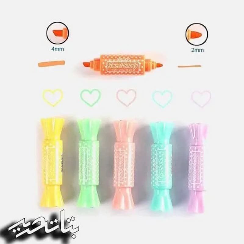 ماژیک علامت زن هایلایت فانتزی شکلات  پیچی بسته 5 عددی