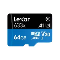 کارت حافظه microSDXC لکسار مدل 633X کلاس 10 استاندارد UHS-I U3 سرعت 100MBps ظرفیت 64 گیگابایت 