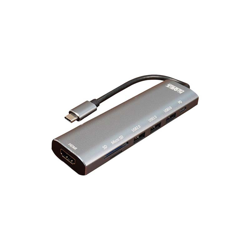 هاب 7 پورت USB-C کی نت پلاس مدل K-NET PLUS KP-MFCMS407