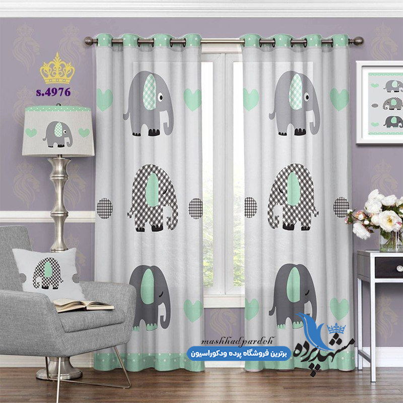 پرده پانچ کودکانه طرح فیلی کد s-4976