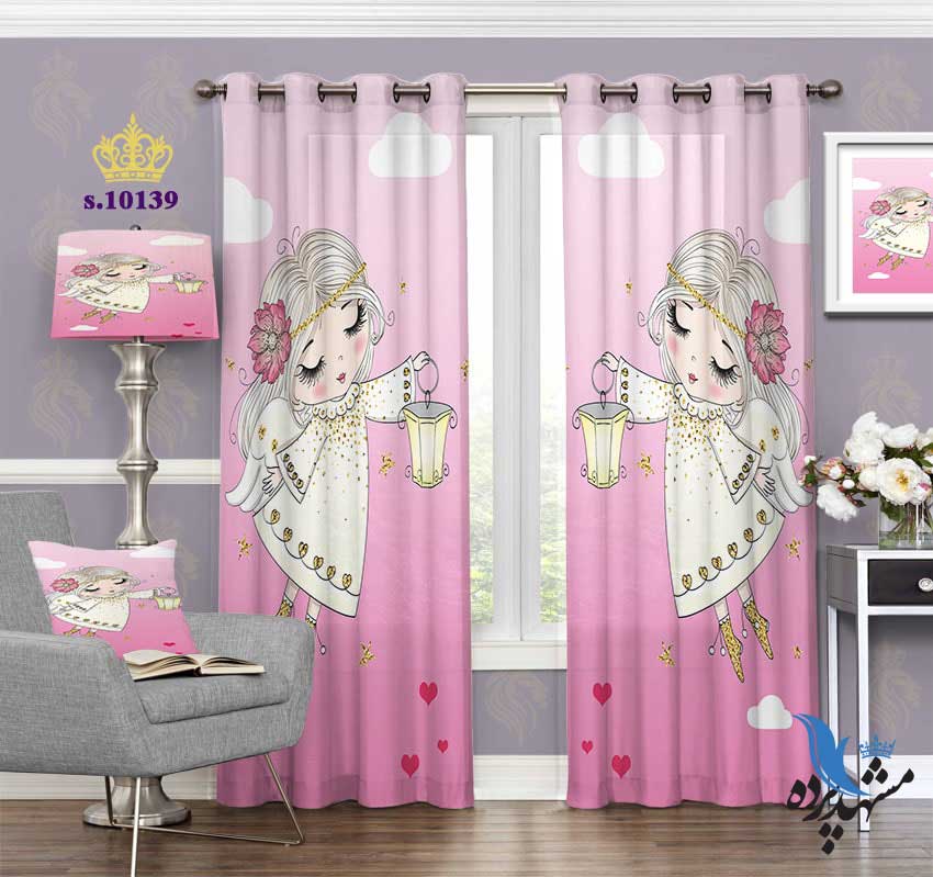 پرده پانچ کودکانه طرح فرشته S10139