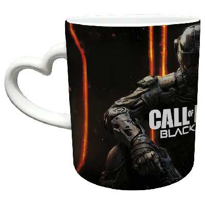 ماگ مدل دسته قلبی طرح بازی کال آف دیوتی call of duty کد 33