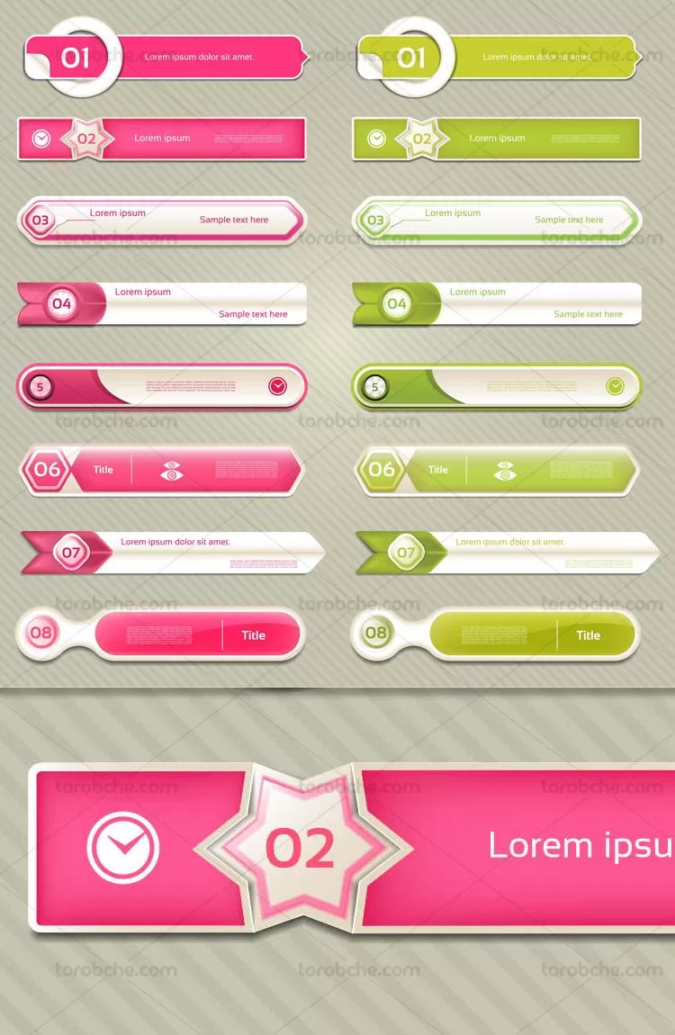 وکتور دکمه های نشانه گذاری اینفوگرافیک | گرافیک با طعم تربچه