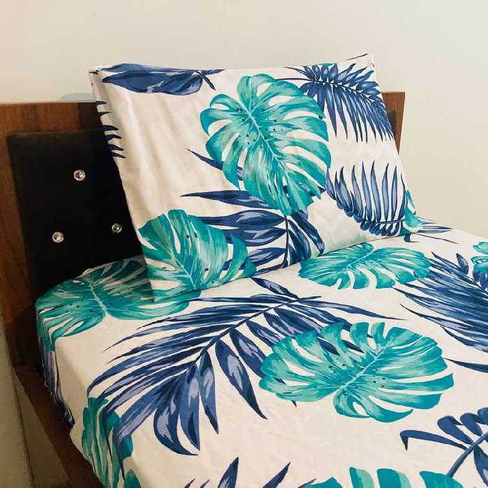 سرویس روتختی مدل برگ انجیری کد 90 یک نفره 2 تکه 