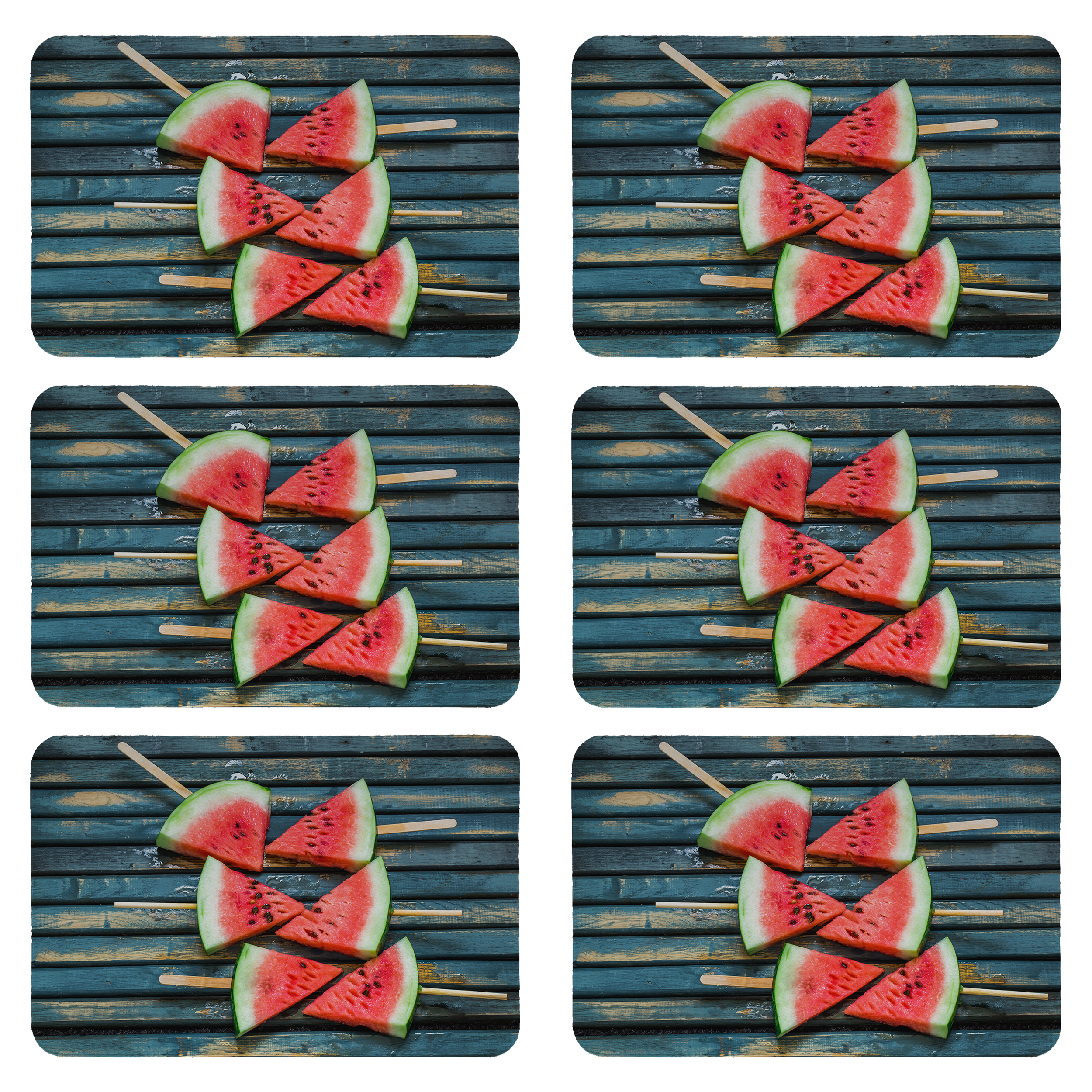 زیربشقابی طرح هندوانه کد 8424 بسته 6 عددی