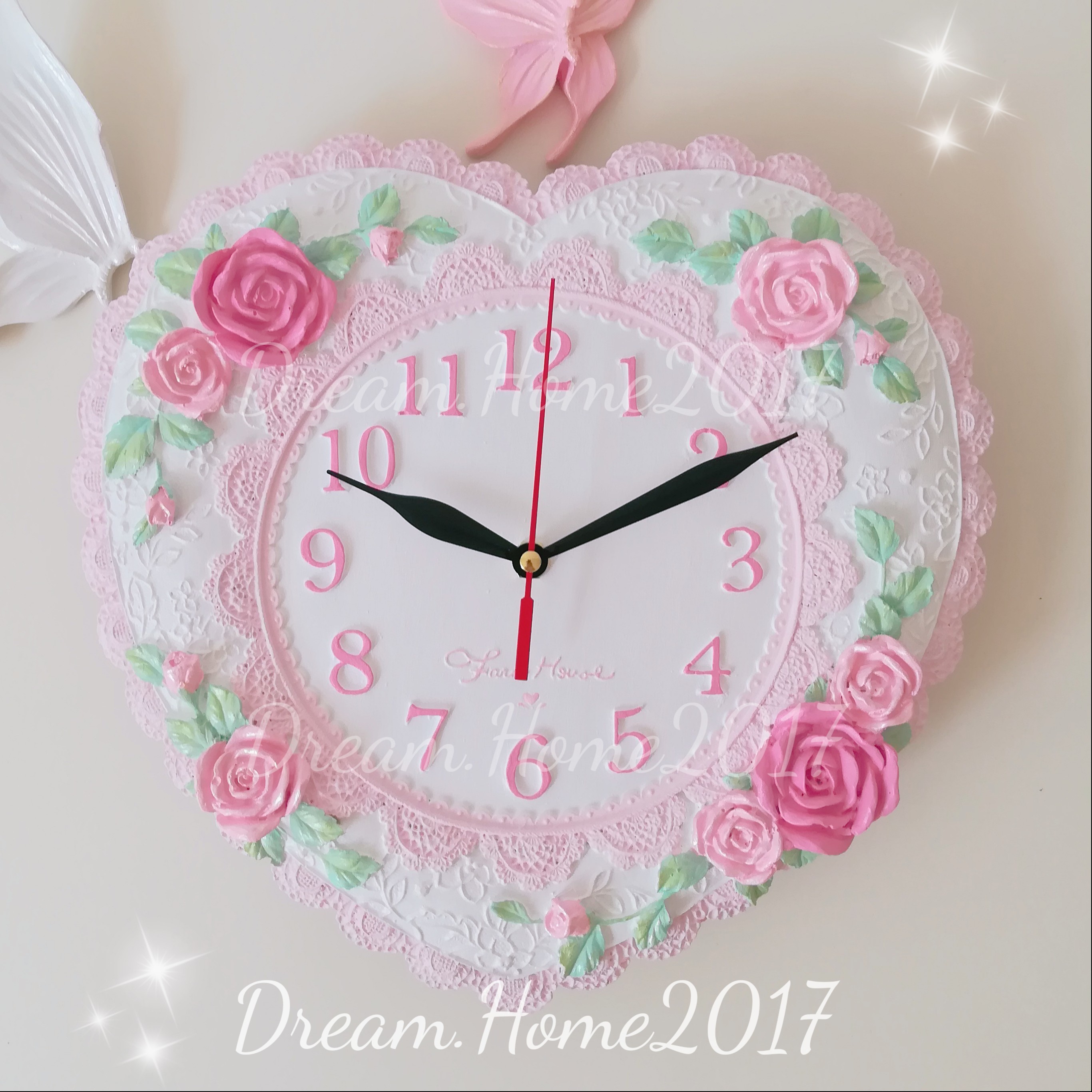 ساعت دیواری قلبی ساعت دیواری پلی استر ساعت دیواری گلدار