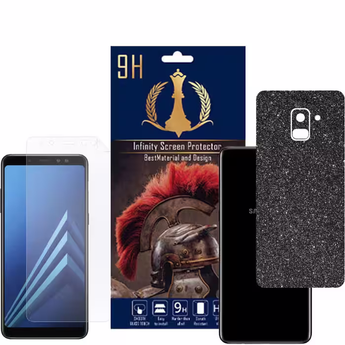 برچسب پوششی اینفینیتی مدل PRO MAX مناسب برای گوشی موبایل سامسونگ GALAXY A8 2018 به همراه محافظ صفحه نمایش