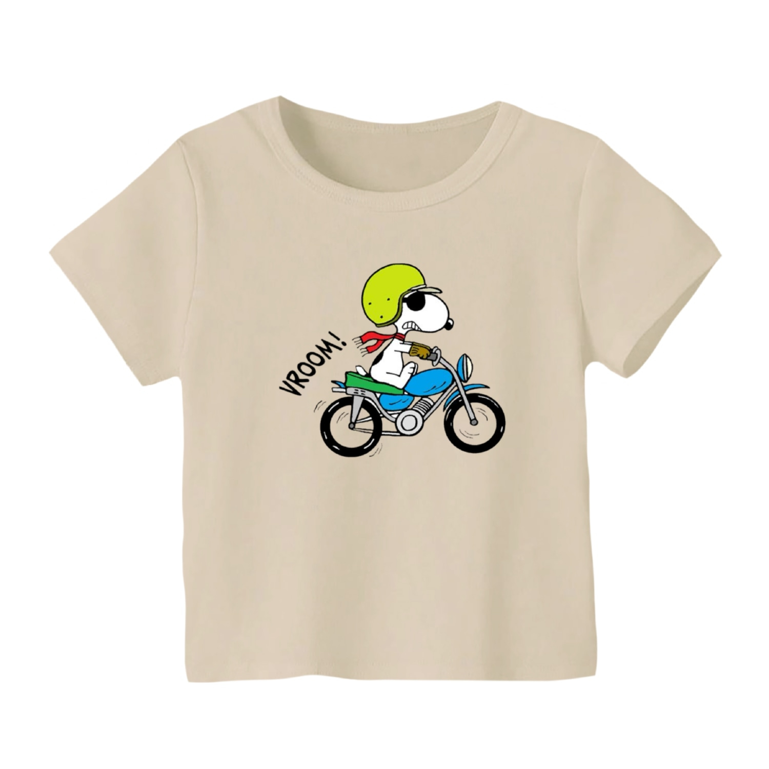 تی شرت آستین کوتاه بچگانه مدل اسنوپی کد 75 رنگ کرم