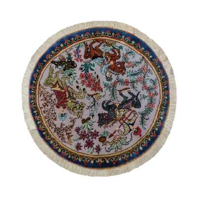 رومیزی فرش دستبافت مدل شکارگاه کد YM. 268